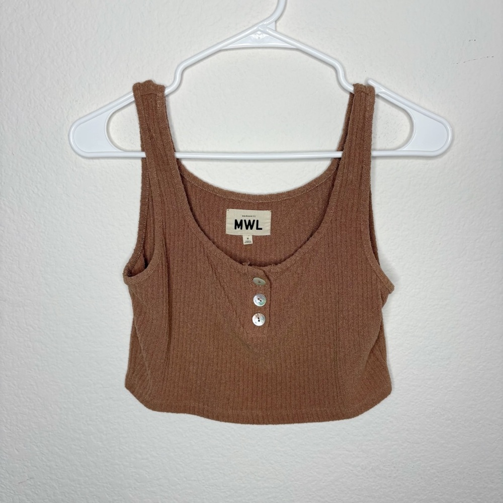 Madewell light Brown Ribbed Crop Top lounge wear